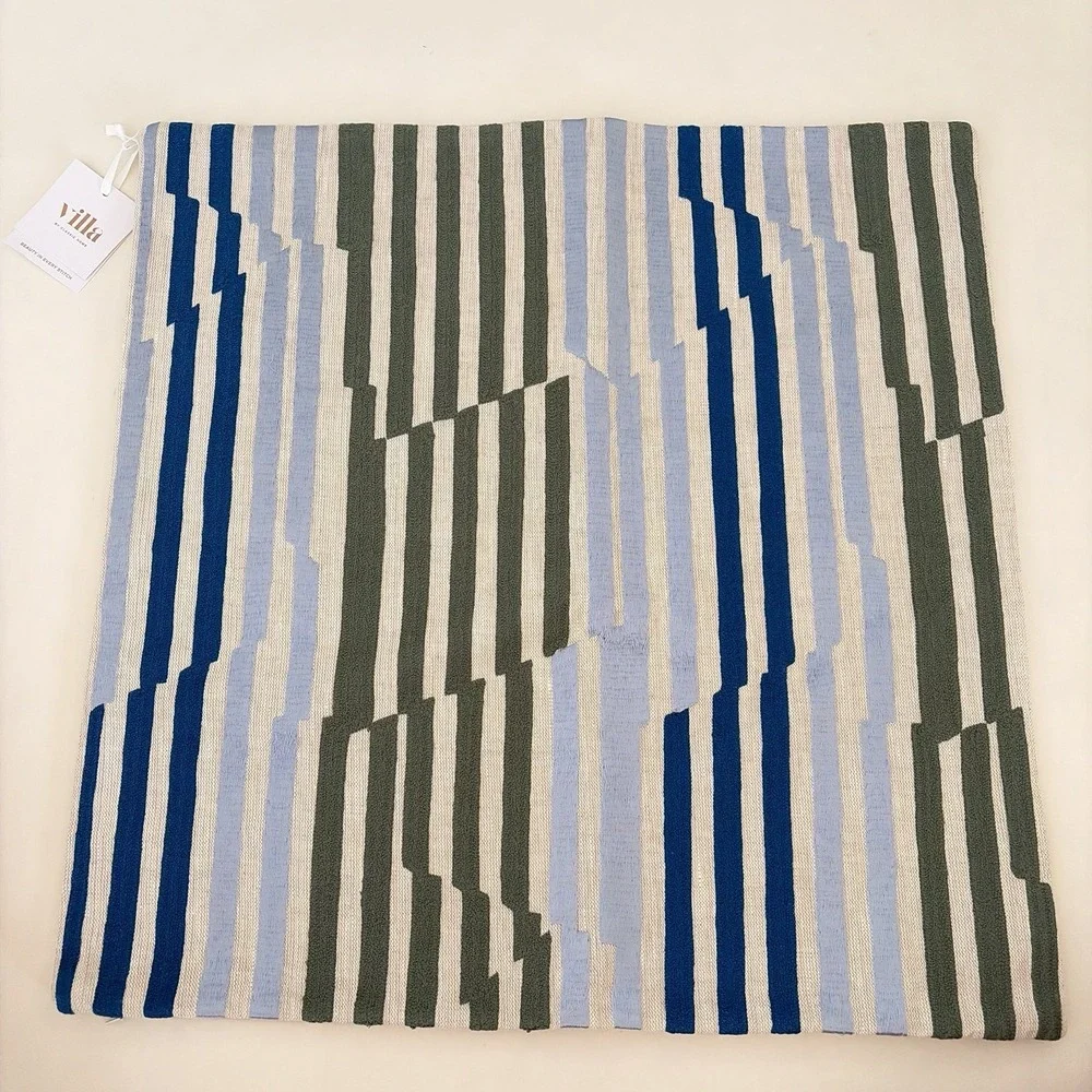 Villa Classic Home Maine Myrtle Green 22x22 Pillow Cover Pottery Barn Linen Blue